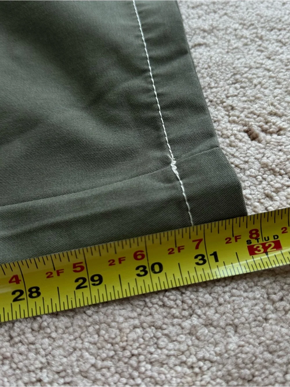 True Religion Olive Green White Stitch Cargo Pants Mens Labeled 36 “ actual 40”